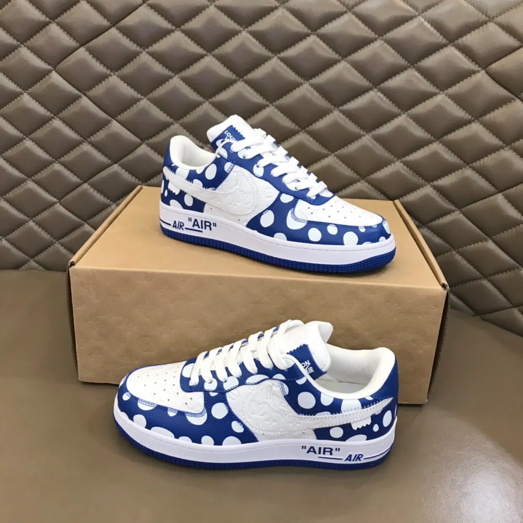 Men's shoes 💰p420 "*OUIS *UITTO*x" x OFF-WHITE x Nike tripartite collaboration! Yayoi Kusama's collaboration series is a trendy men's casual sports shoe with unrivaled color matching. The design idea basically continues the style of THE TEN. The Swoosh line and tongue label have a very familiar visual effect, and are both fashionable and trendy! A must-have for fashionistas! The effect on your feet is absolutely stunning!  Size: 38-45